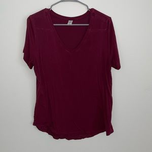 Red Luxe, soft V-neck T-shirt, size medium Old Navy
